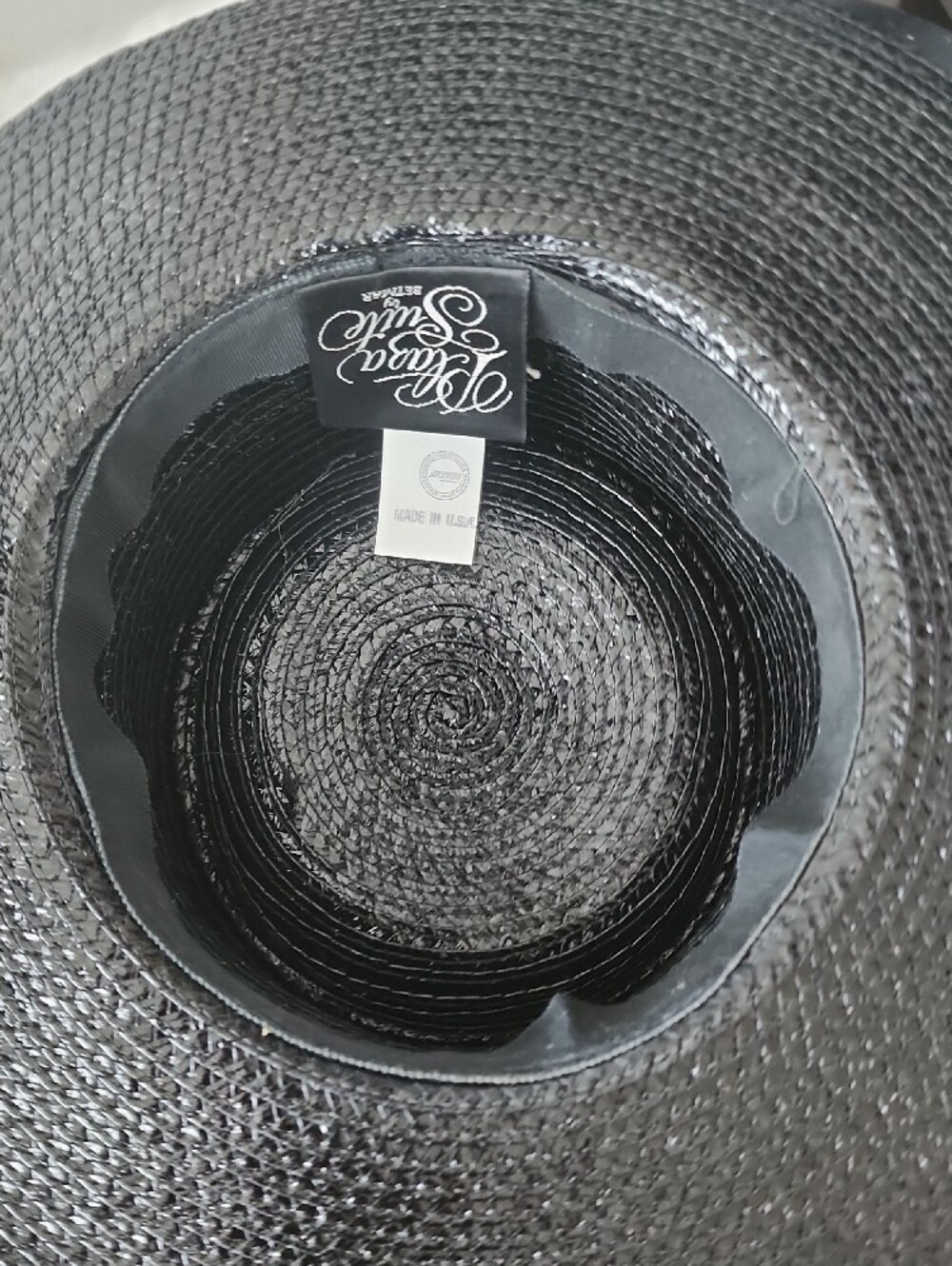 betmar Black Wide-Brim Straw Hat with Bow - Picture 12 of 16